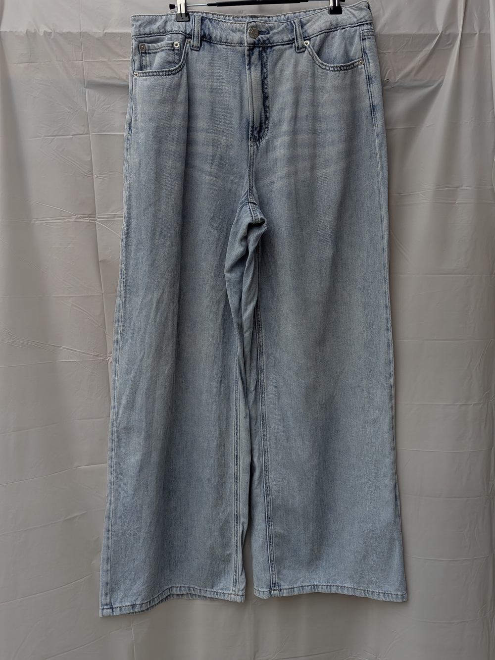 R Jeans Wide Leg High Rise Denim Y2K Puddle Jeans Streetwear Indie Sleeze